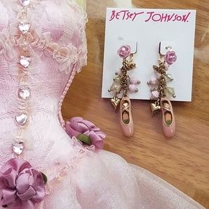 Betsey Johnson Ballerina Shoe Dangle Earrings
